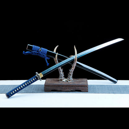 Real Japanese Katana Sword – Handmade T10 Carbon Steel Blade – Black – Full Tang – Premium Quality