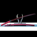 Real Japanese Katana – Handmade Red Damascus Pattern Steel Blade – Full Tang – Red Scabbard – Battle Ready