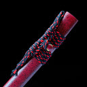 Real Japanese Katana – Handmade Red Damascus Pattern Steel Blade – Full Tang – Red Scabbard – Battle Ready