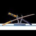Real Japanese Katana – High Performance Gold Damascus Pattern Steel Blade – Full Tang – Battle Ready