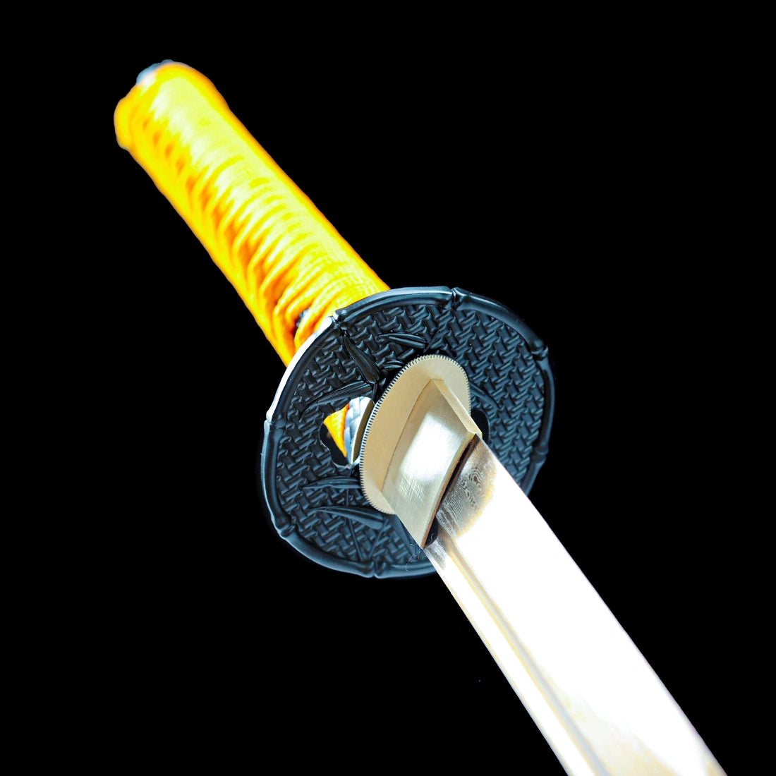 Real Japanese Katana – High Performance Gold Damascus Pattern Steel Blade – Full Tang – Battle Ready