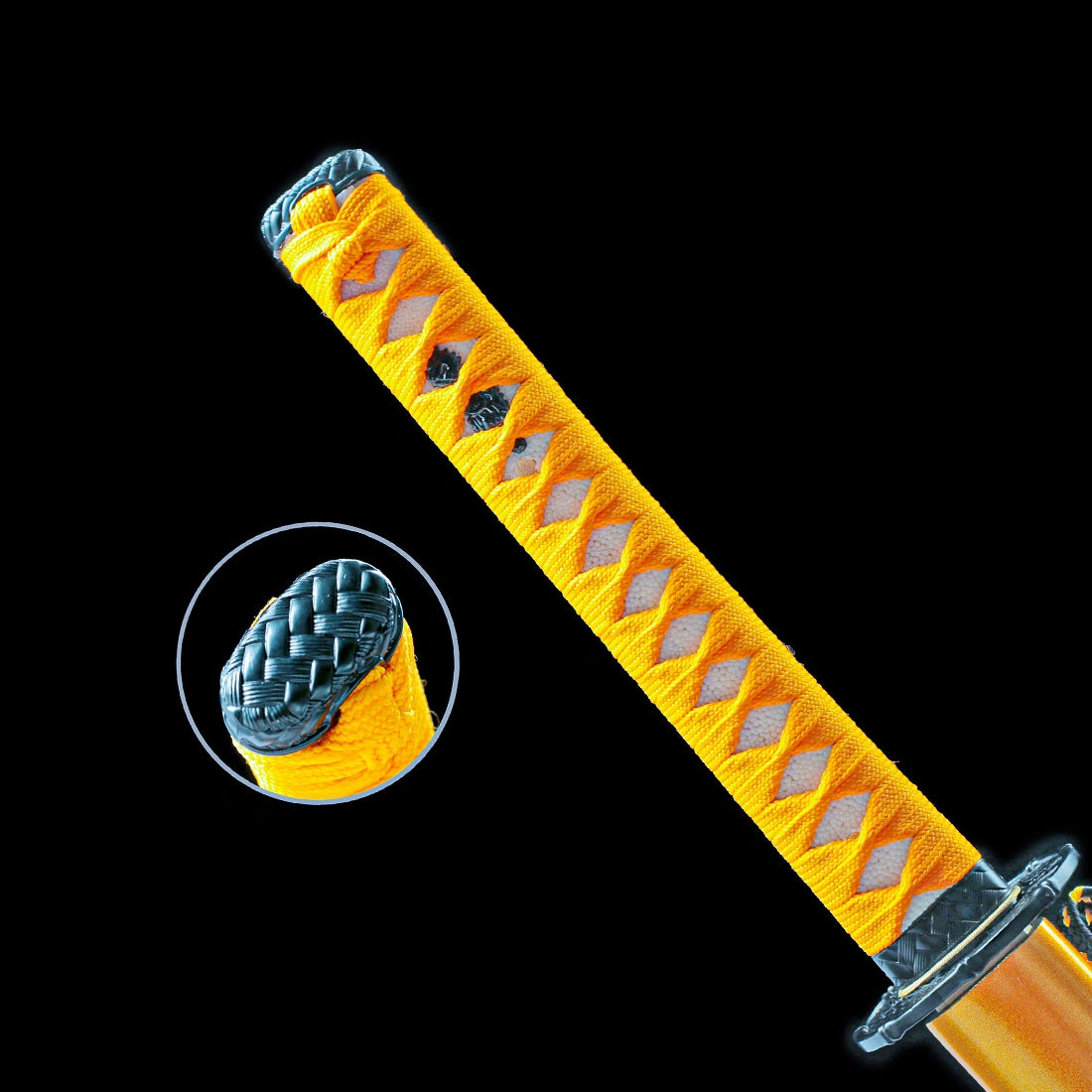 Real Japanese Katana – High Performance Gold Damascus Pattern Steel Blade – Full Tang – Battle Ready