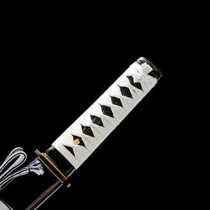Real Japanese Tanto Sword – Handmade T10 Carbon Steel Blade – Full Tang – Black