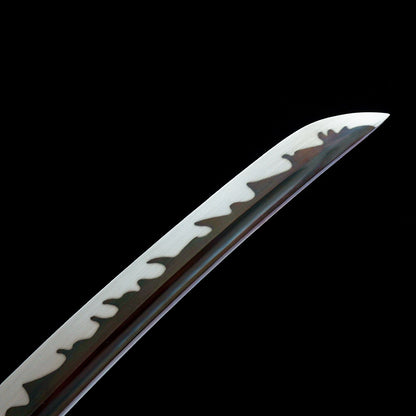 Real Japanese Tanto Sword – Handmade T10 Carbon Steel Blade – Full Tang – Black