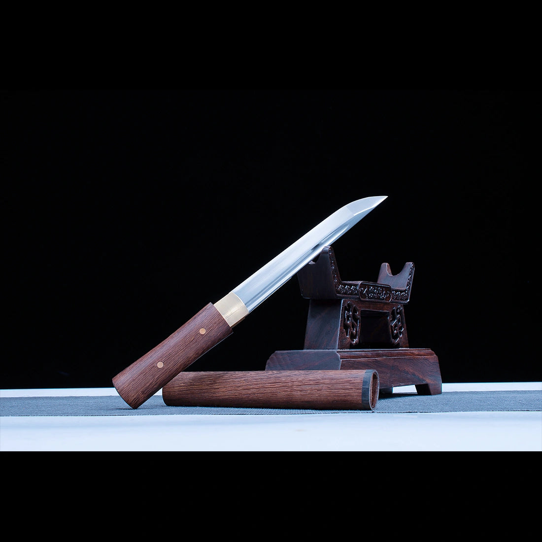 Real Japanese Tanto – High Performance 1060 Carbon Steel Blade – Full Tang – Natural Wood Scabbard – Premium Quality