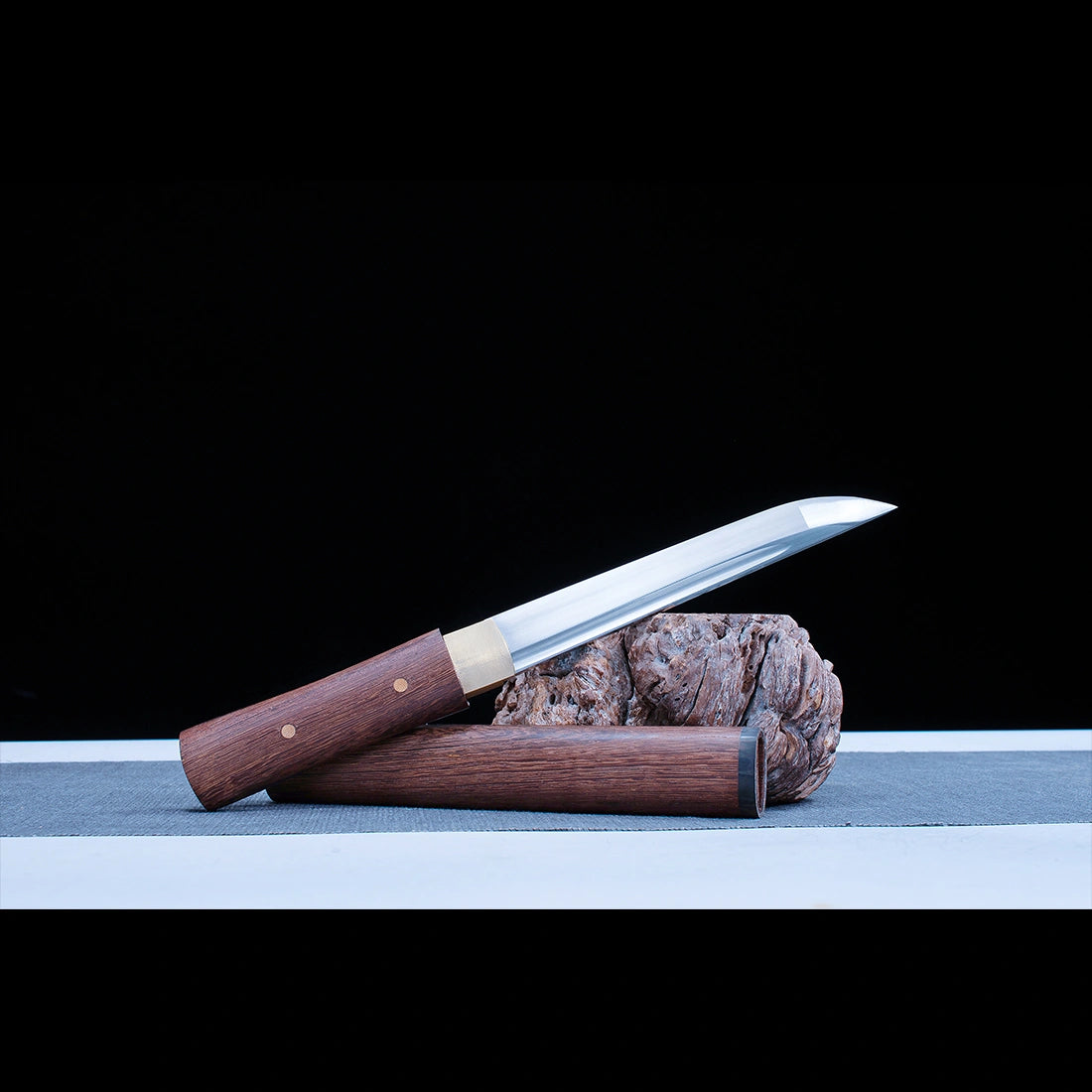 Real Japanese Tanto – High Performance 1060 Carbon Steel Blade – Full Tang – Natural Wood Scabbard – Premium Quality