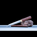 Real Japanese Tanto – High Performance 1060 Carbon Steel Blade – Full Tang – Natural Wood Scabbard – Premium Quality