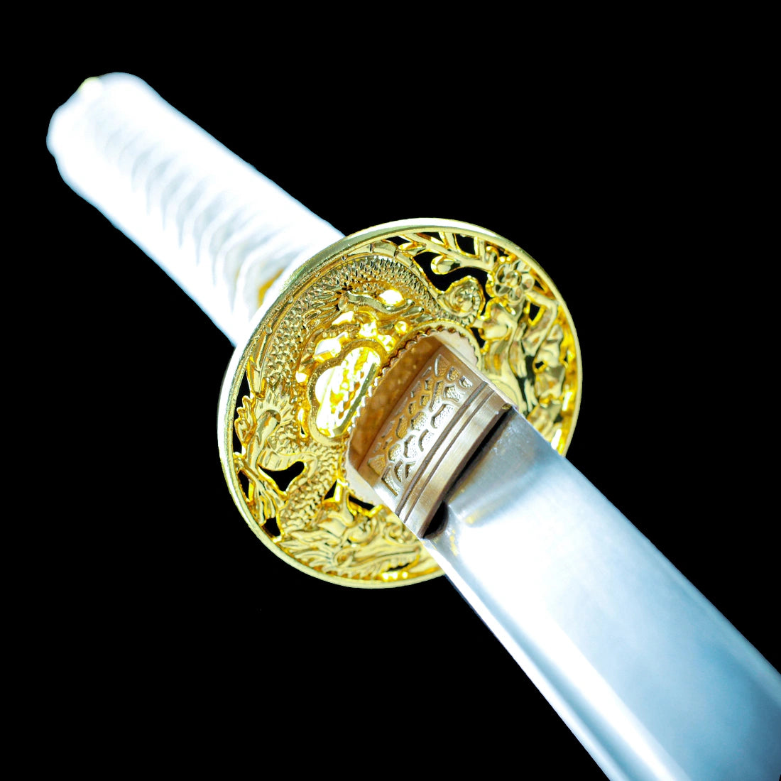Real Katana Sword – Handmade 1065 Carbon Steel Blade – White – Full Tang – Premium Quality