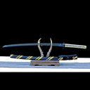 Real Katana Sword – Handmade Black Damascus Pattern Steel Blade – High Performance – Full Tang – Collector’s Edition