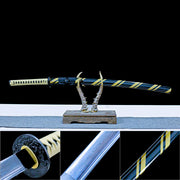 Real Katana Sword – Handmade Black Damascus Pattern Steel Blade – High Performance – Full Tang – Collector’s Edition