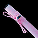Real Katana Sword – Handmade Gray Titanium-Coated Carbon Steel Blade – Rustproof – Pink Scabbard – Premium Quality