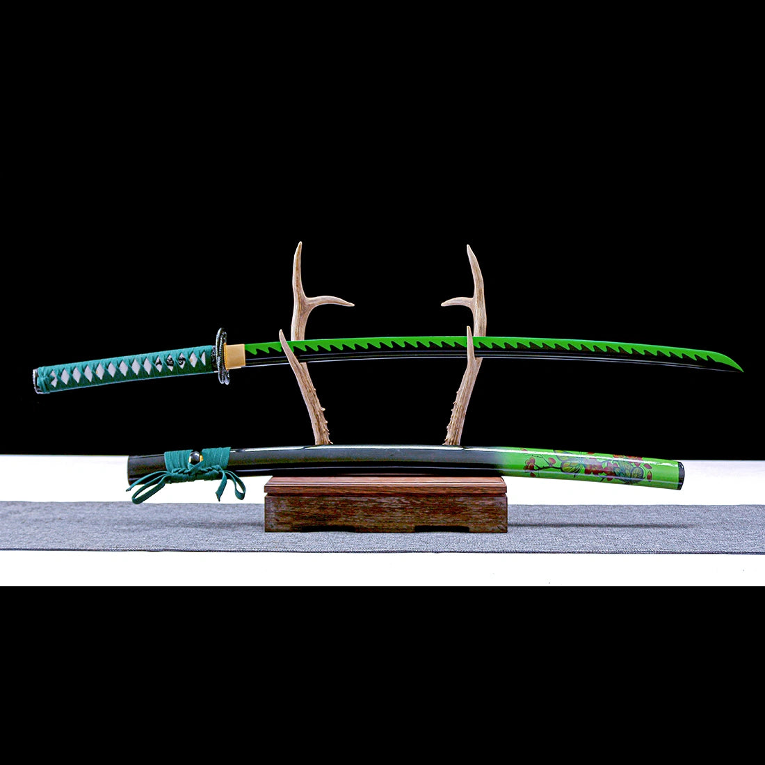 Real Katana Sword – Handmade Green 1065 Carbon Steel Blade – Full Tang – High-performance – Battle Ready