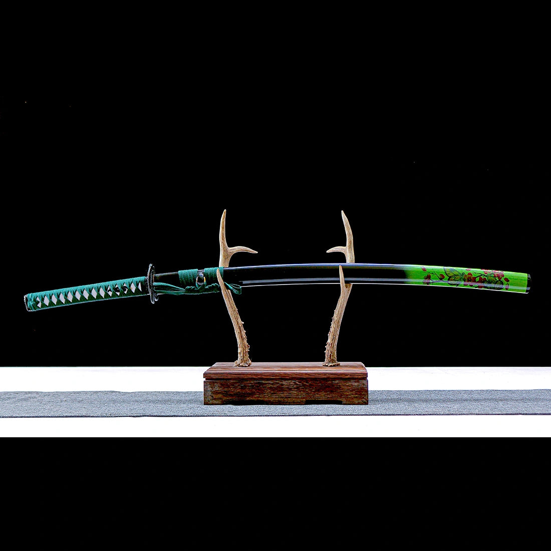 Real Katana Sword – Handmade Green 1065 Carbon Steel Blade – Full Tang – High-performance – Battle Ready