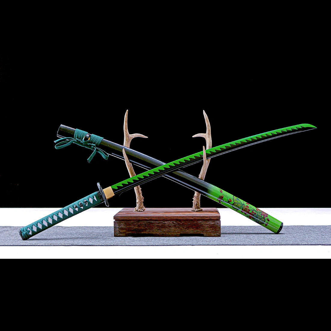 Real Katana Sword – Handmade Green 1065 Carbon Steel Blade – Full Tang – High-performance – Battle Ready