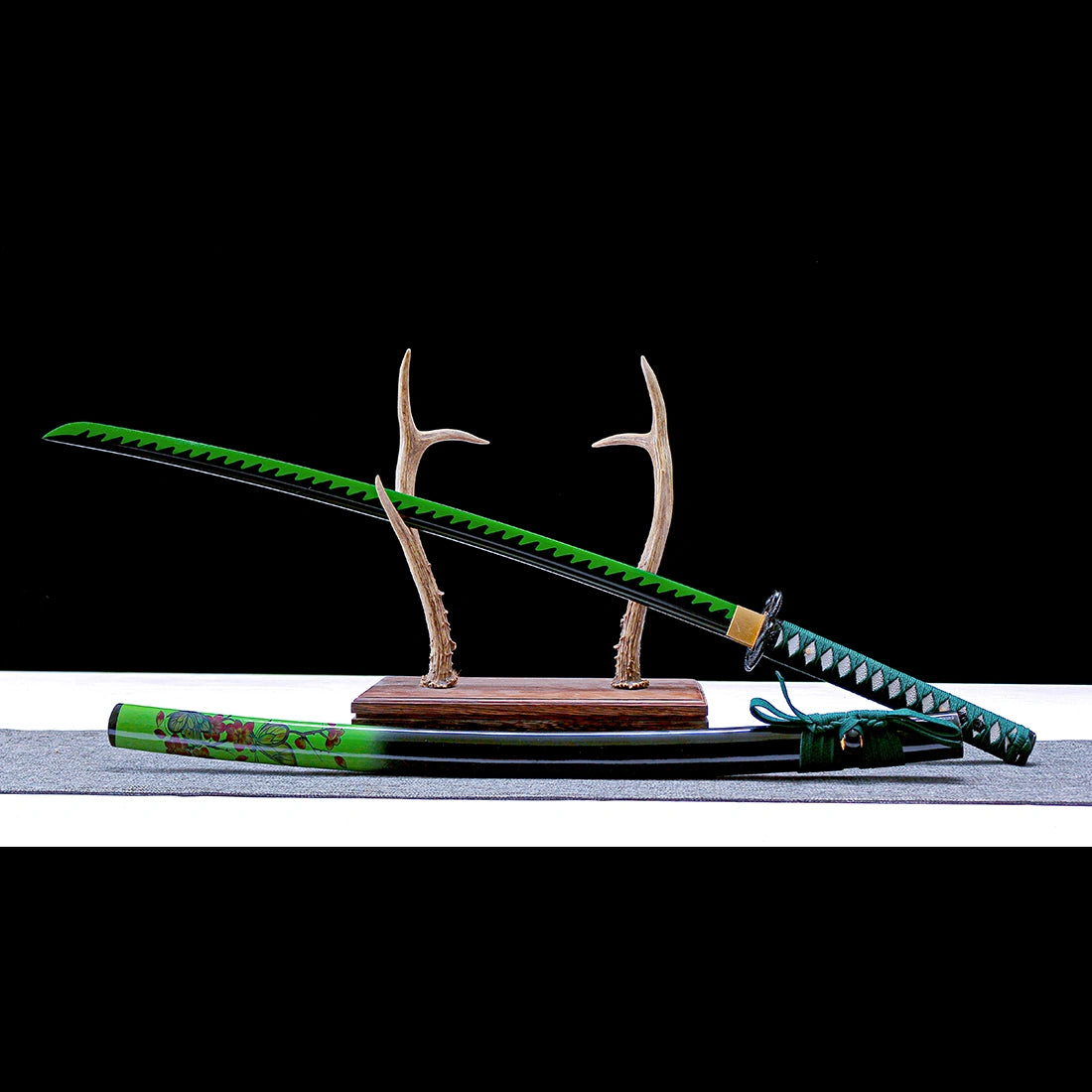 Real Katana Sword – Handmade Green 1065 Carbon Steel Blade – Full Tang – High-performance – Battle Ready