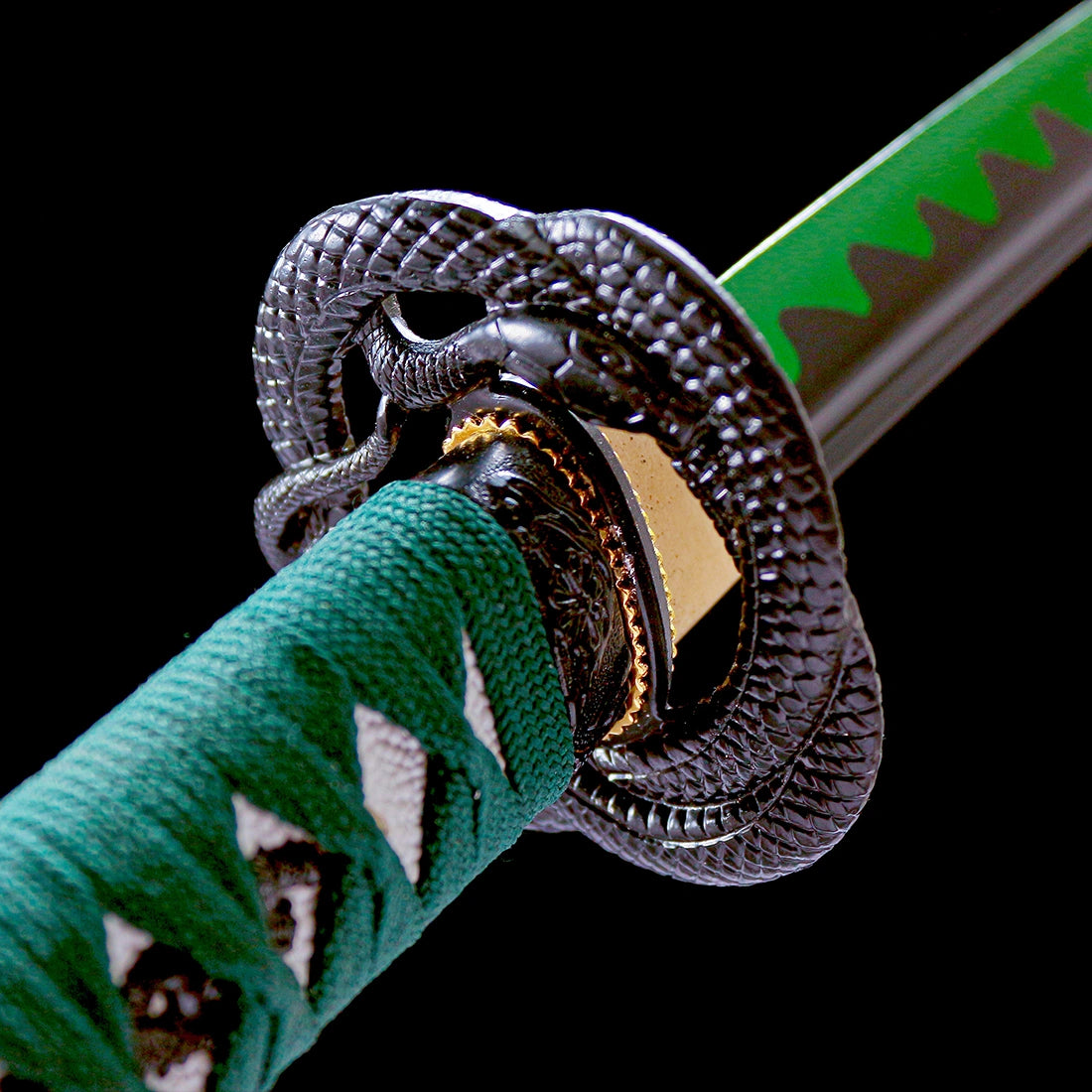 Real Katana Sword – Handmade Green 1065 Carbon Steel Blade – Full Tang – High-performance – Battle Ready