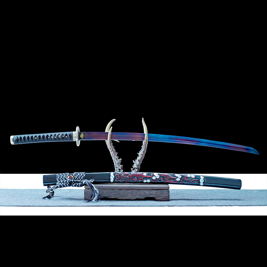 Real Katana Sword – Handmade Purple T10 Carbon Steel Blade – Full Tang – Collector’s Edition