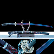 Real Katana Sword – Handmade Purple T10 Carbon Steel Blade – Full Tang – Collector’s Edition