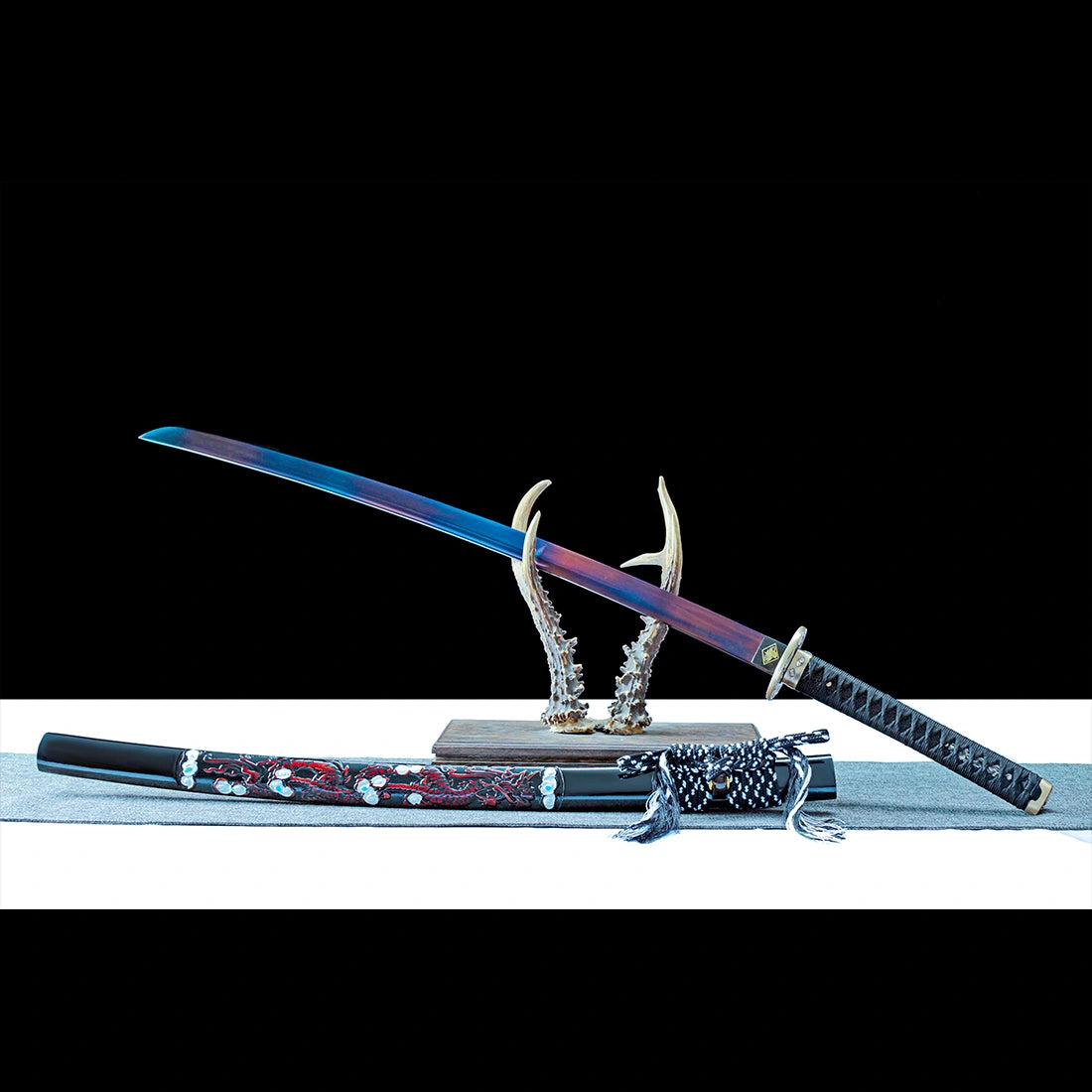 Real Katana Sword – Handmade Purple T10 Carbon Steel Blade – Full Tang – Collector’s Edition