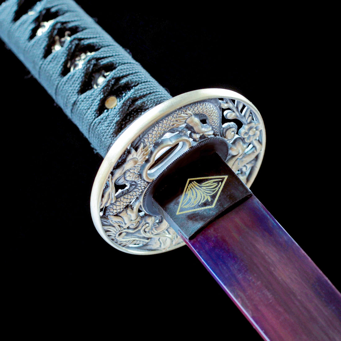 Real Katana Sword – Handmade Purple T10 Carbon Steel Blade – Full Tang – Collector’s Edition