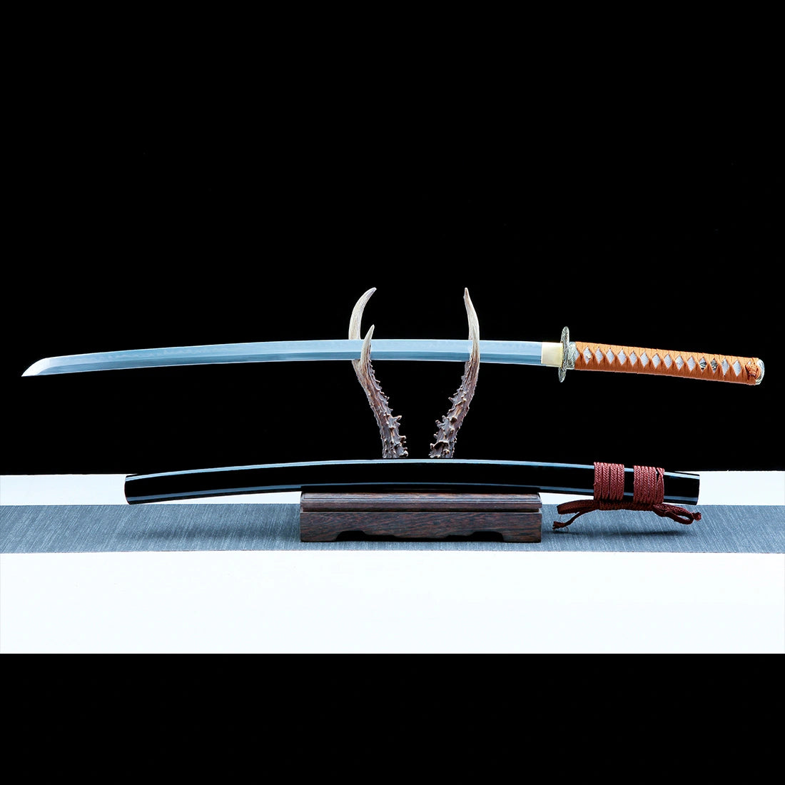 Real Katana Sword – Handmade T10 Carbon Steel Blade – Full Tang – Black – Collector’s Edition