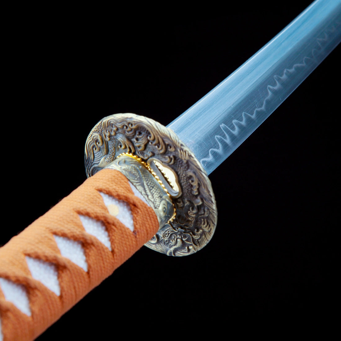 Real Katana Sword – Handmade T10 Carbon Steel Blade – Full Tang – Black – Collector’s Edition