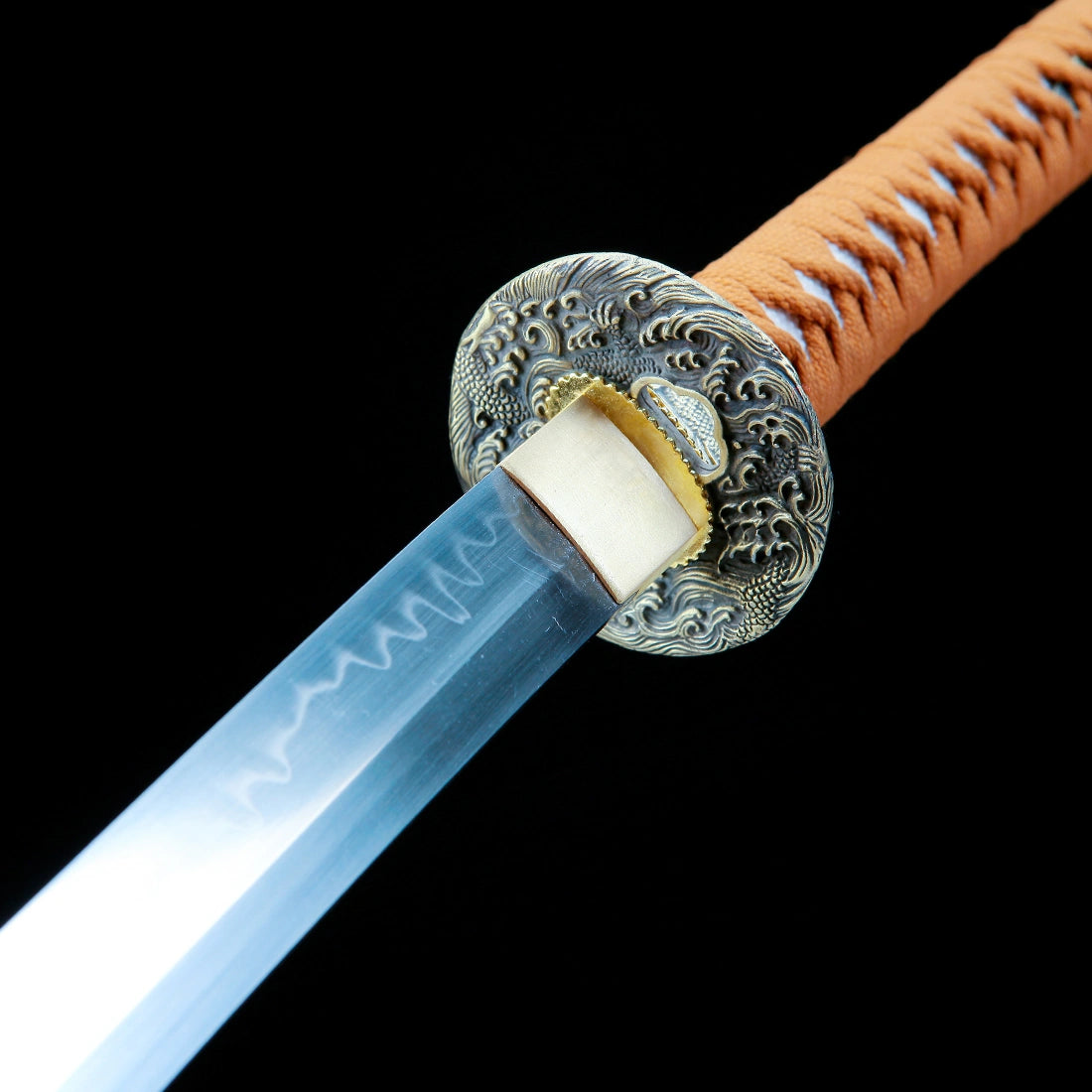 Real Katana Sword – Handmade T10 Carbon Steel Blade – Full Tang – Black – Collector’s Edition