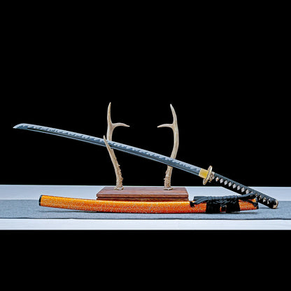 Real Katana Sword – Handmade T10 High Carbon Steel Blade – Orange – Full Tang – Premium Quality