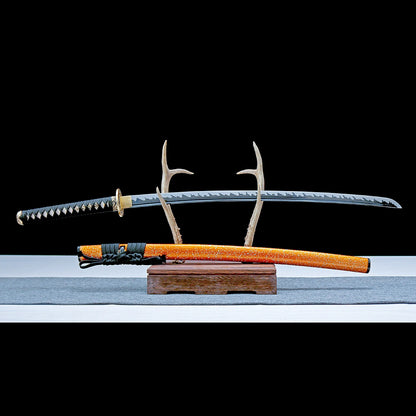 Real Katana Sword – Handmade T10 High Carbon Steel Blade – Orange – Full Tang – Premium Quality