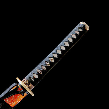 Real Katana Sword – Handmade T10 High Carbon Steel Blade – Orange – Full Tang – Premium Quality