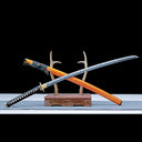 Real Katana Sword – Handmade T10 High Carbon Steel Blade – Orange – Full Tang – Premium Quality