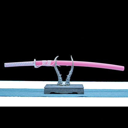 Real Katana Sword – High Performance 1065 Steel Clay Tempering Blade – Pink - Full Tang – Battle Ready