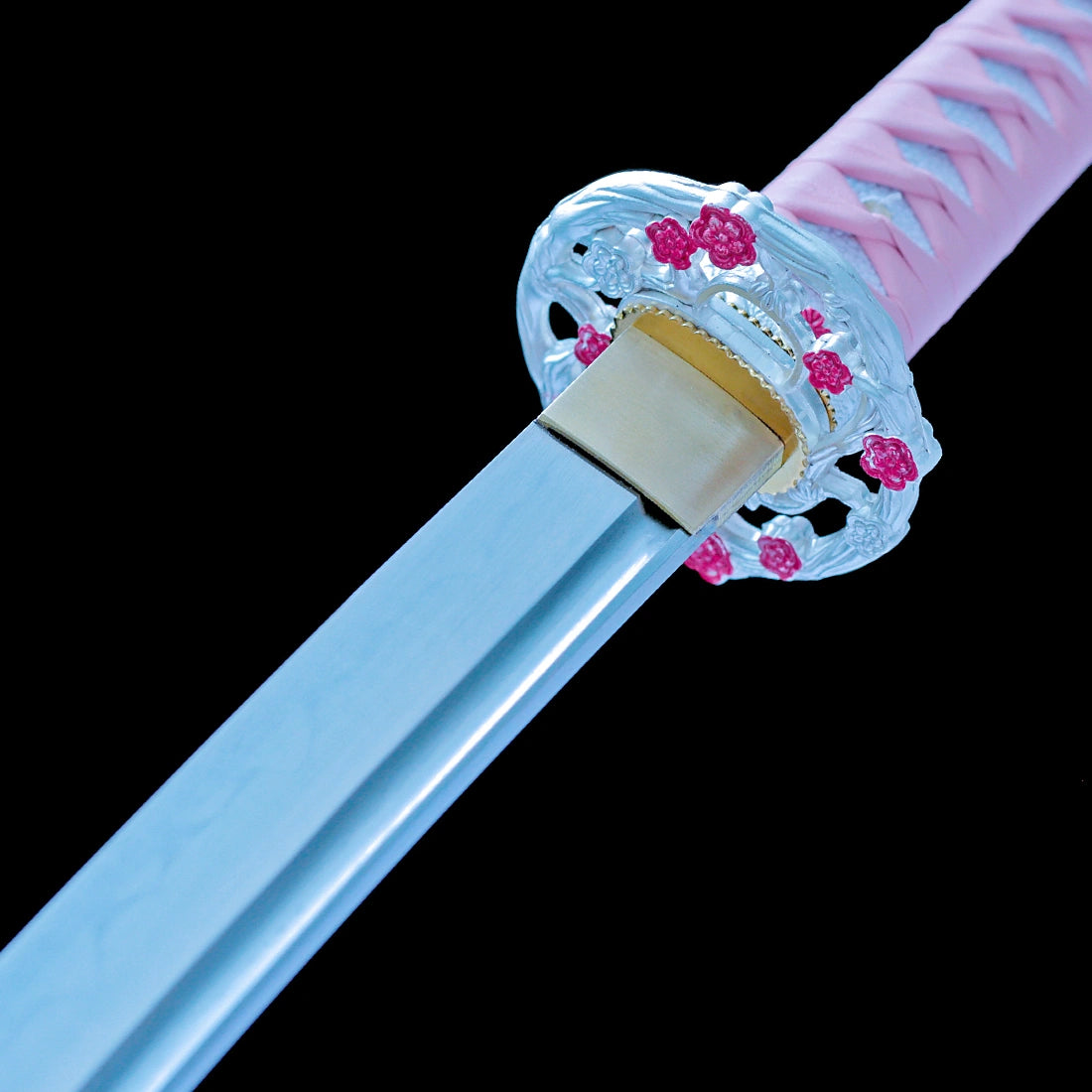 Real Katana Sword – High Performance 1065 Steel Clay Tempering Blade – Pink - Full Tang – Battle Ready