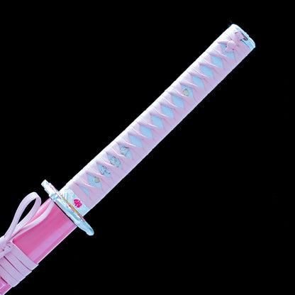 Real Katana Sword – High Performance 1065 Steel Clay Tempering Blade – Pink - Full Tang – Battle Ready