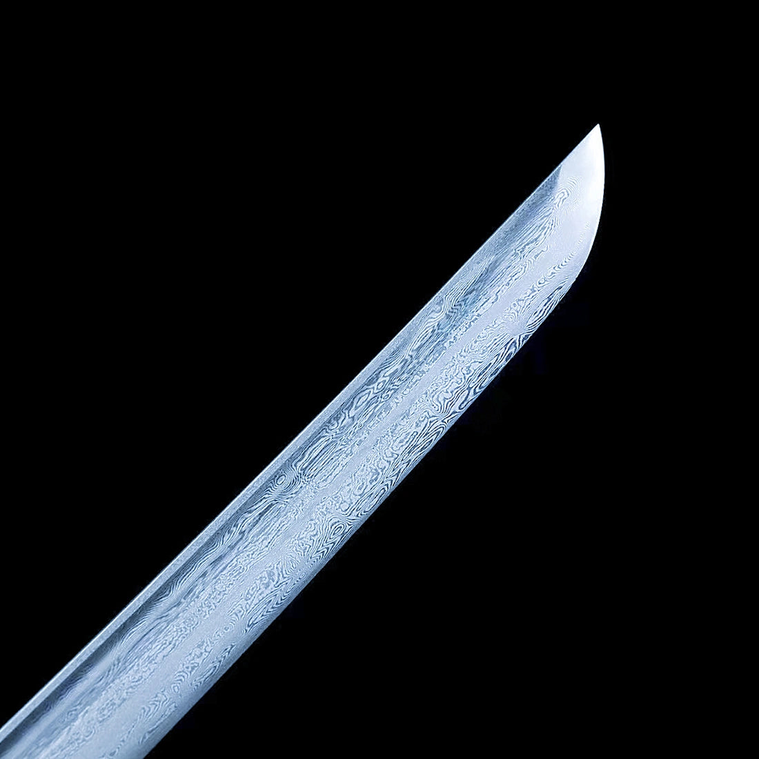 Real Katana Sword – High Performance Damascus Pattern Steel Blade – Full Tang – Black – Premium Quality