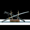 Real Katana Sword – High Performance Damascus Pattern Steel Blade – Full Tang – Black – Premium Quality