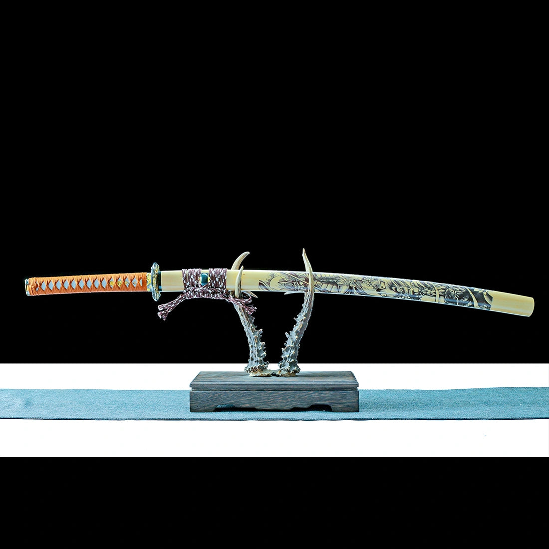 Real Katana Sword – High Performance T10 Carbon Steel Blade – Full Tang – Beige – Battle Ready