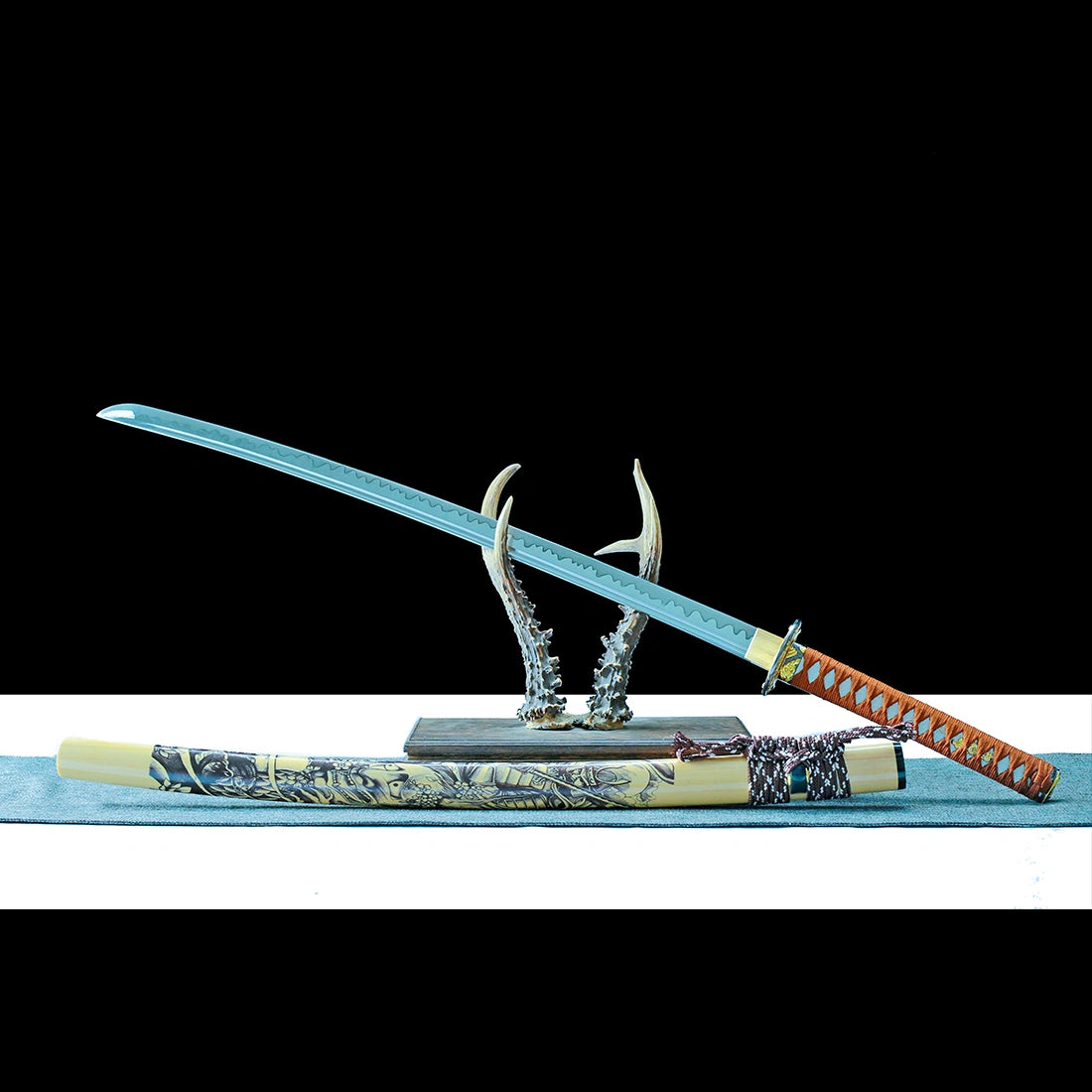 Real Katana Sword – High Performance T10 Carbon Steel Blade – Full Tang – Beige – Battle Ready