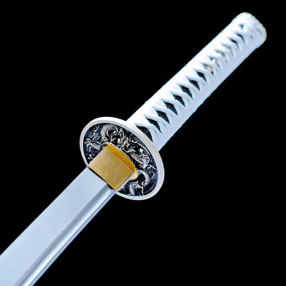 Real Katana Sword – High Performance T10 Carbon Steel Blade – Full Tang – White Scabbard – Premium Quality