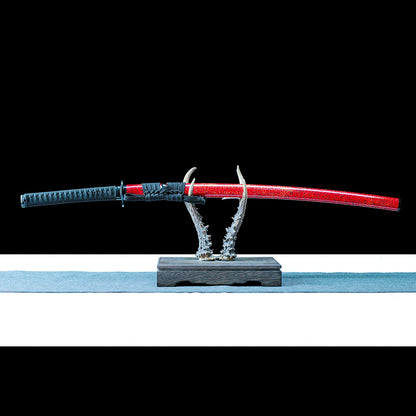 Real Katana Sword – High Performance Titanium-Coated Carbon Steel Blade – Never Rusts – Red – Tactical Sword