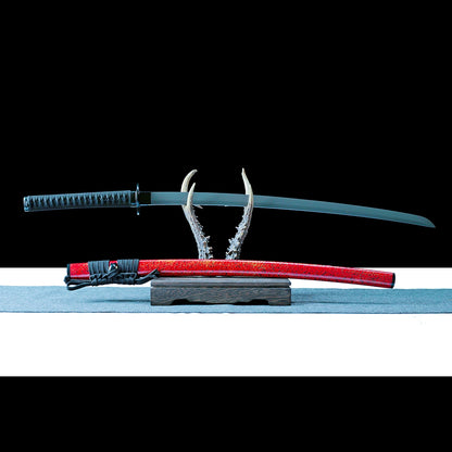 Real Katana Sword – High Performance Titanium-Coated Carbon Steel Blade – Never Rusts – Red – Tactical Sword