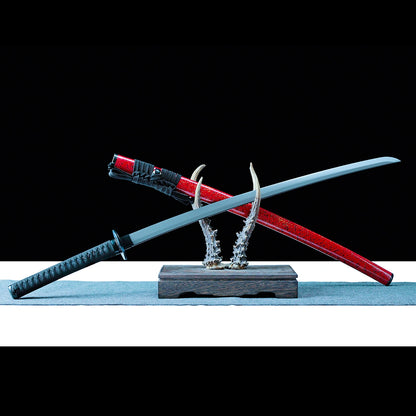 Real Katana Sword – High Performance Titanium-Coated Carbon Steel Blade – Never Rusts – Red – Tactical Sword