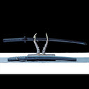 Real Katana – Authentic Japanese Katana – Black Damascus Pattern Steel Blade – Hand Forged – Sturdy Tactical Sword