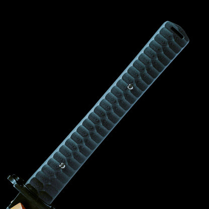 Real Katana – Authentic Japanese Katana – Black Damascus Pattern Steel Blade – Hand Forged – Sturdy Tactical Sword