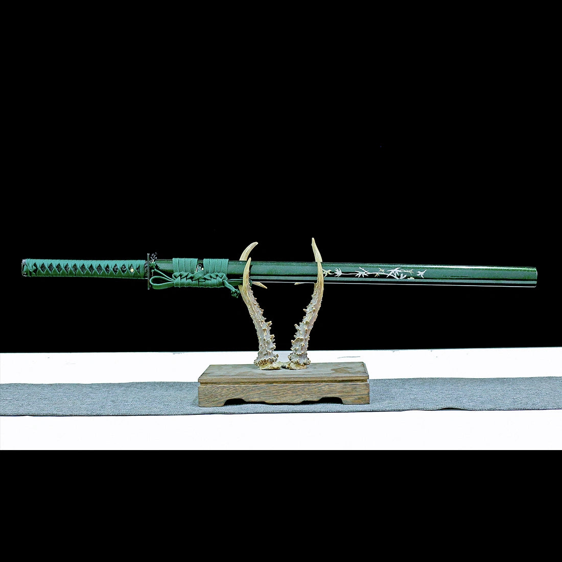 Real Ninjato Sword – Handmade T10 Carbon Steel Blade – Full Tang – Green – Battle Ready