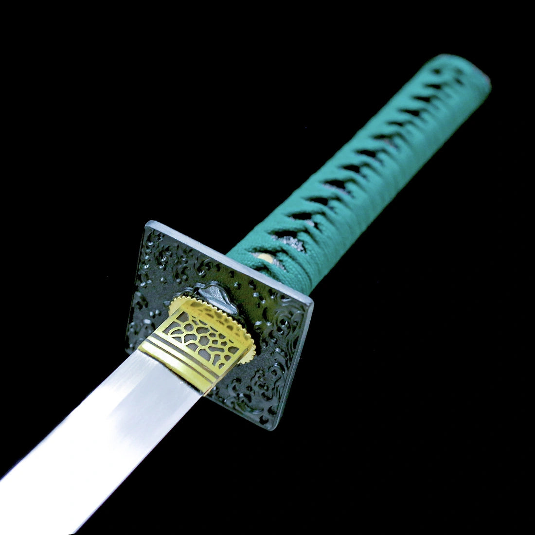 Real Ninjato Sword – Handmade T10 Carbon Steel Blade – Full Tang – Green – Battle Ready