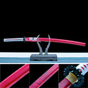 Real Katana Sword – Handmade Red T10 Carbon Steel Blade – Red Scabbard – Full Tang – Battle Ready