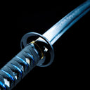 Glacier Fang katana painted ice-pattern saya end detail
