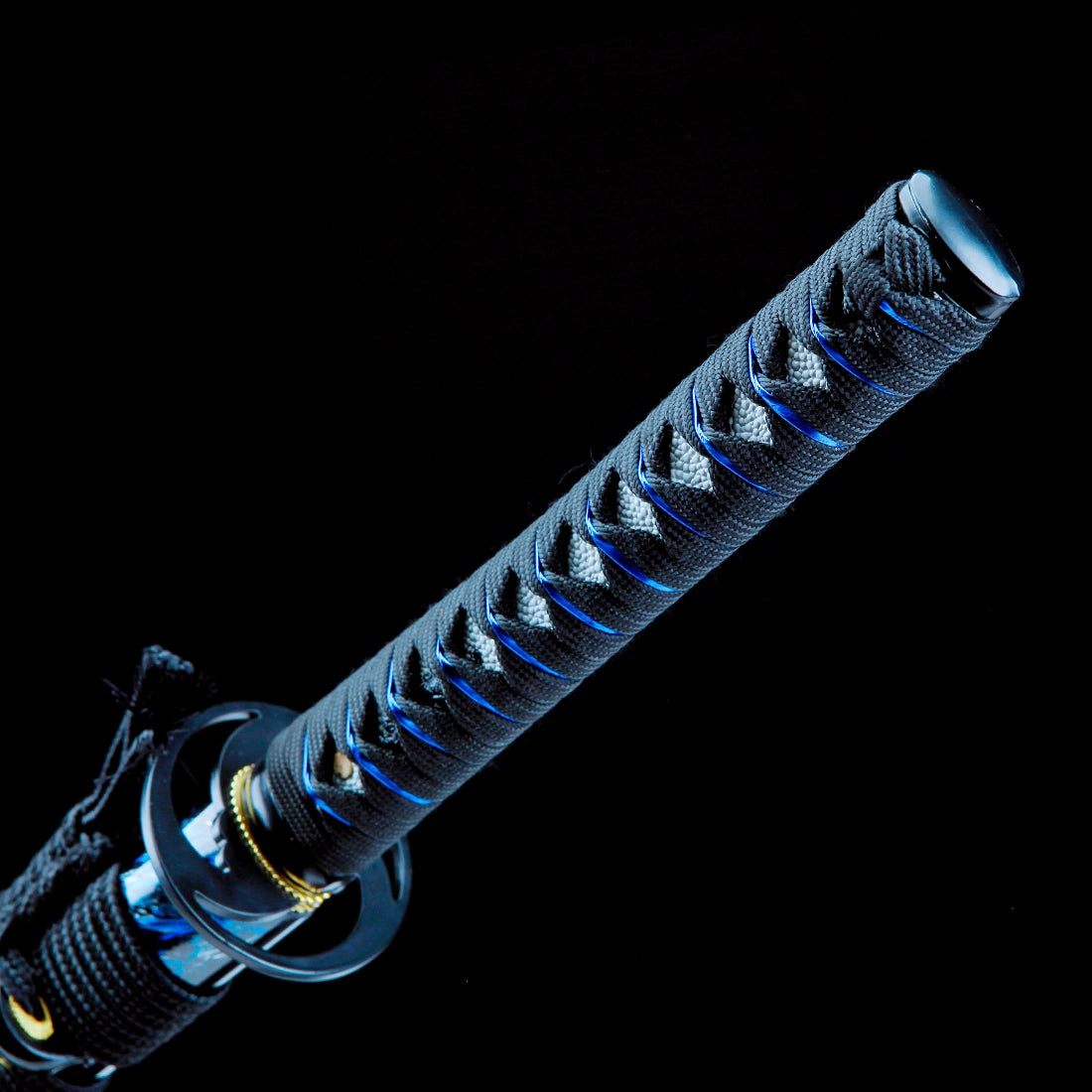 Real Japanese Samurai Sword – Handmade T10 Carbon Steel Blade – Blue – Full Tang – Battle Ready