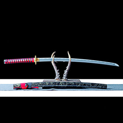Real Samurai Sword – Handmade 1060 Carbon Steel Blade – Black – Full Tang – Battle Ready